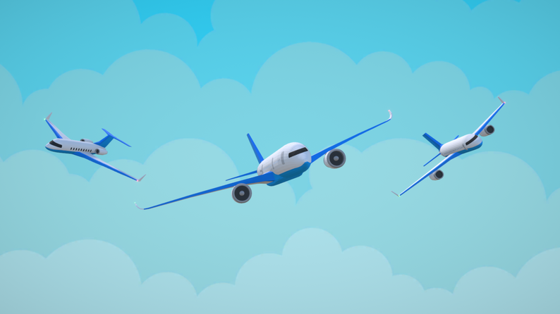 Low-Poly Aircraft Trio