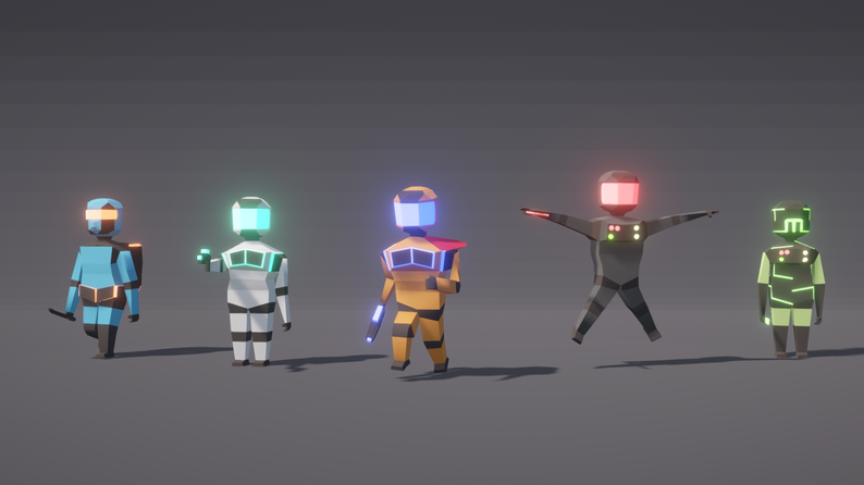 Low-Poly Sci-Fi Crew Pack